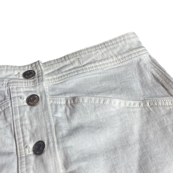 Madewell mini skirt denim A line in tile white: button front edition size 8 y2k - Picture 5 of 10